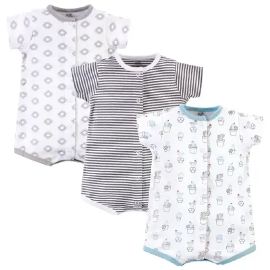 Touched by Nature Baby Boy Organic Cotton Rompers 3pk, Cactus image {4}