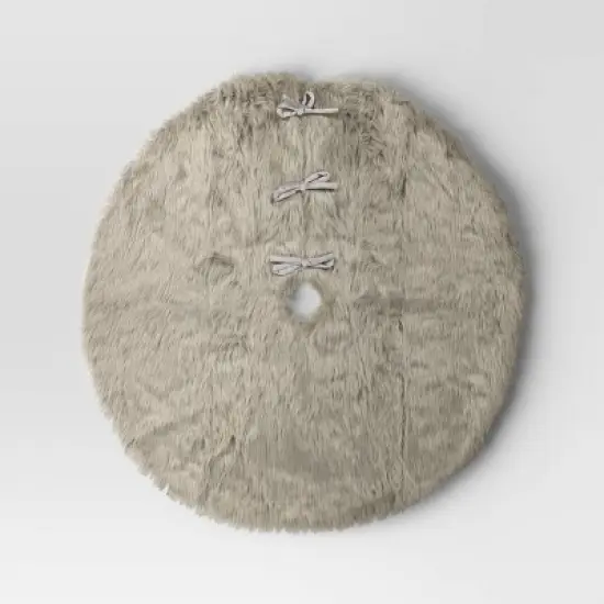 48" Faux Fur Christmas Tree Skirt Gray - Wondershop&trade; image {2}