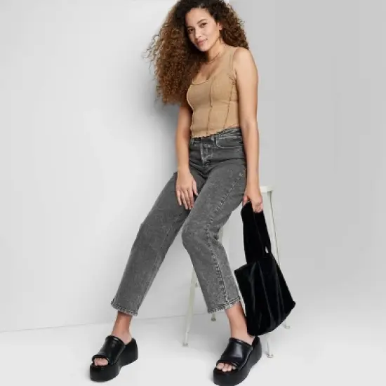 Women's Super-High Rise Straight Jeans - Wild Fable&trade; Black Wash image {3}