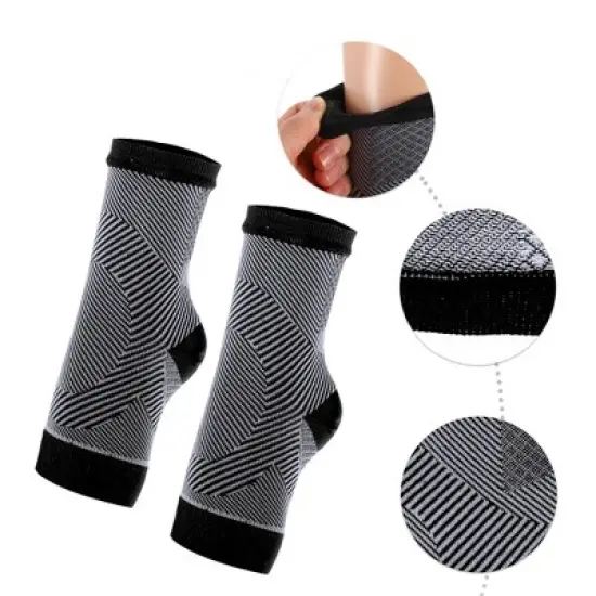 Unique Bargains Pair Ankle Compression Sleeve Socks Foot Ankle Brace for Men Women Achilles Tendon image {2}
