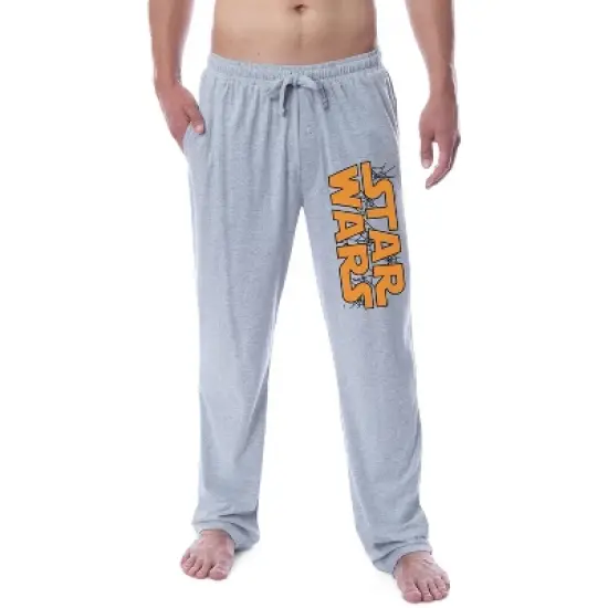 Star Wars Mens' Halloween Spiderweb Movie Logo Sleep Pajama Pants Grey image {3}