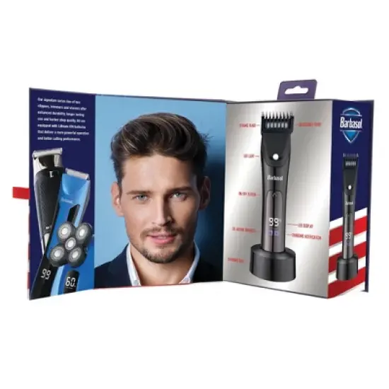 Barbasol LED Display Rechargeable with Hypoallergenic Blades and Precise Length Comb Battery Beard Trimmer - Trial Size - 5ct image {1}