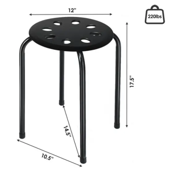 Costway Set of 6 Portable Plastic Stack Stools Backless Classroom Seating image {1}