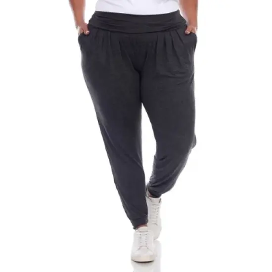 Women's Plus Size Harem Pants - White Mark image {7}