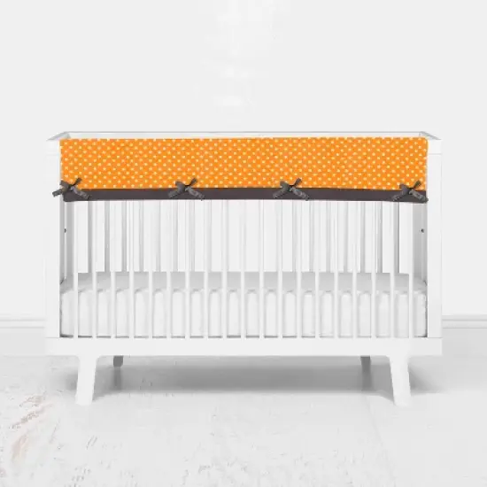 Bacati - Mix n Match Chevron/Dots Long Crib Rail Guard Cover Orange/Gray image {1}