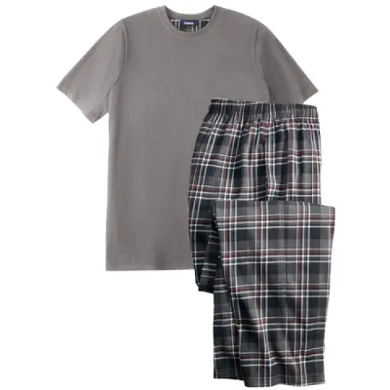 KingSize Men's Big & Tall Jersey Knit Plaid Pajama Set image {1}
