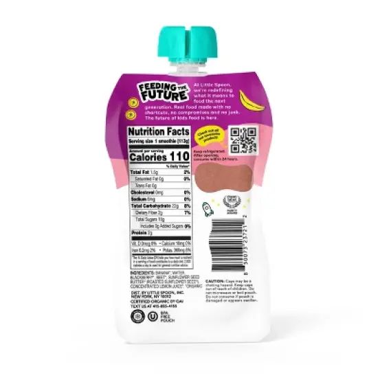 Little Spoon Berry Banana Blast Smoothie Pouch - 4oz image {2}