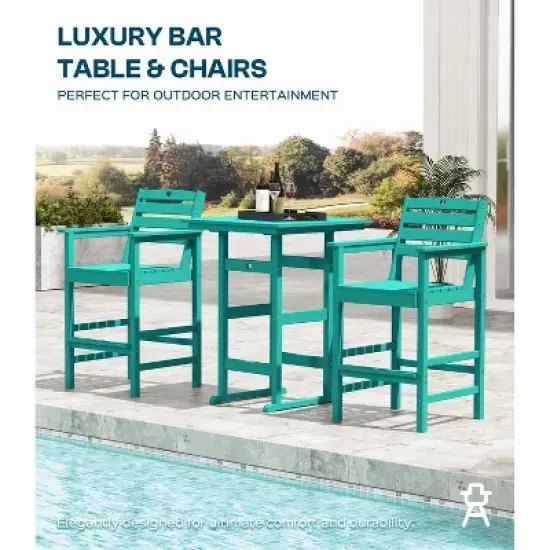 GardenJoy 5-Piece Bar Height Patio Table and Chairs Set, 30.2" - Weather Resistant, Outdoor image {2}