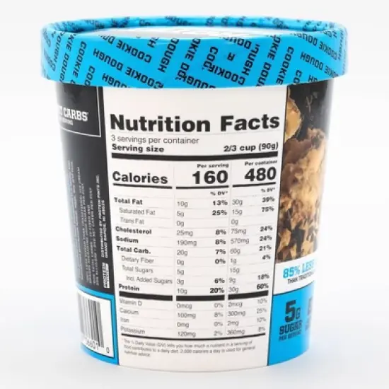 Protein Pints Cookie Dough Frozen High Protein Ice Cream - 16oz image {2}