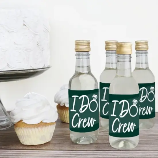 Big Dot of Happiness Emerald Elegantly Simple - Mini Wine and Champagne Bottle Label Stickers - Wedding or Bridal Shower Guest Party Favor Gift 16 Ct image {2}