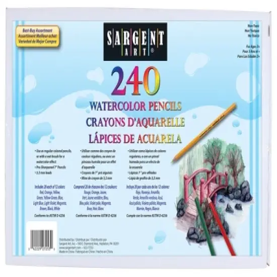 Sargent Art Watercolor Pencils, Assorted Color, set of 240 image {1}