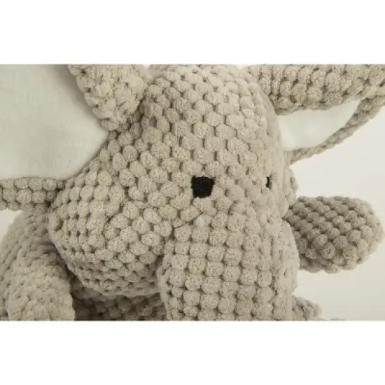 goDog Checkers Elephant Squeaky Plush Dog Toy, Chew Guard Technology - Gray, Large image {4}