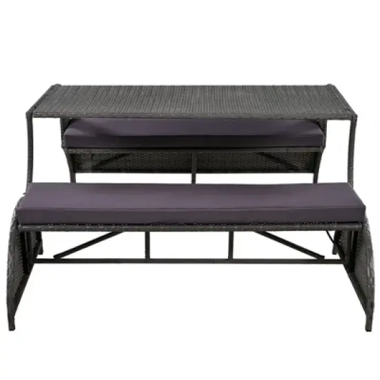 DOMETOUR Versatile Outdoor Loveseat That Converts To Four Seats And A Table, Suitable For Gardens And Lawns image {8}