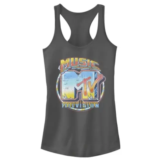 Junior's MTV Old School Logo Racerback Tank Top image {4}
