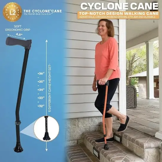 Cyclone Cane Maximum Grip for Every Step. Designed for All-Day Comfort. Built to Keep You Steady and Safe. Stability You can Trust, Anywhere You go. image {4}