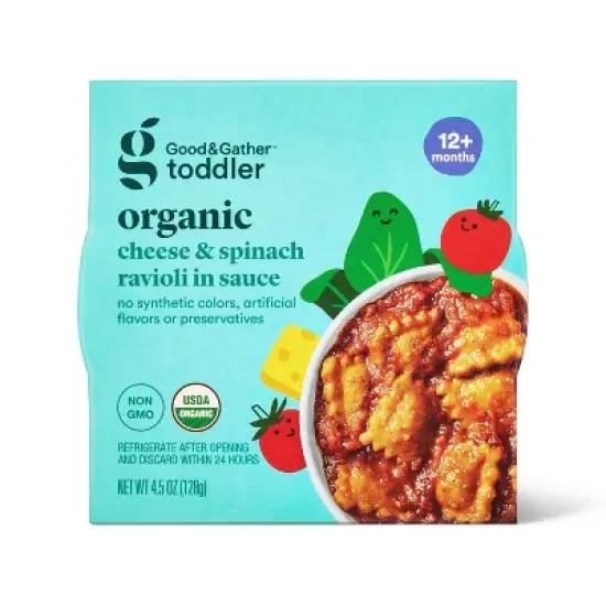 Organic Cheese and Spinach Ravioli Toddler Meal Bowl - 4.5oz - Good & Gather&trade; image {4}
