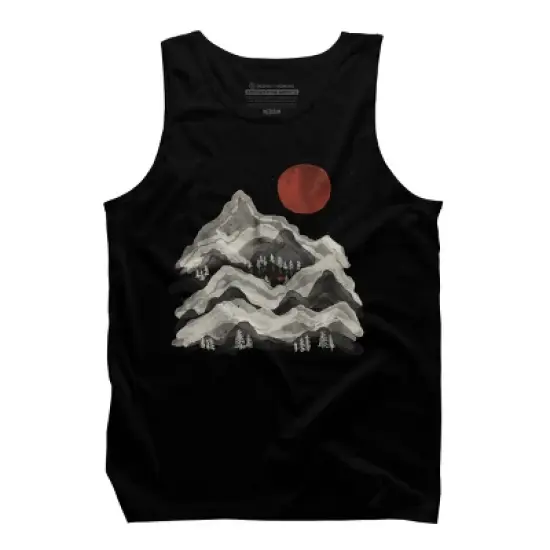 Men's Design By Humans Blood Moon Lake Mountain By NDTank Tank Top image {2}