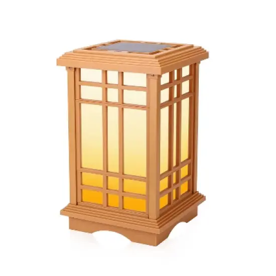 3pk Solar LED Zen Outdoor Lantern Bundle with Amber/White Light - Techko Maid image {4}