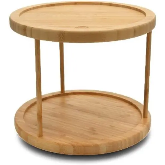 YBM HOME Bamboo Lazy Susan Single Turntable, Pack of 6 image {4}