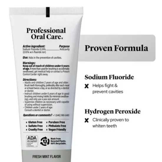 Made By Dentists Ultra Whitening Toothpaste - Fluoride Anticavity Toothpaste - Fresh Mint Flavor - 4.2 oz image {5}