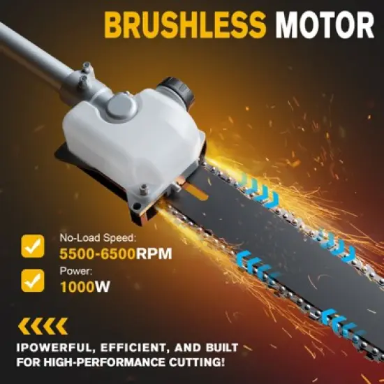 SUGIFT 4-in-1 Cordless Hedge Trimmer & Pole Saw with Dual Batteries image {4}