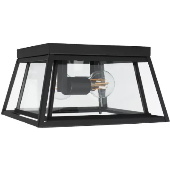 Rydler 11" Outdoor Flush Mount - PLT7029 - Black - Safavieh image {3}