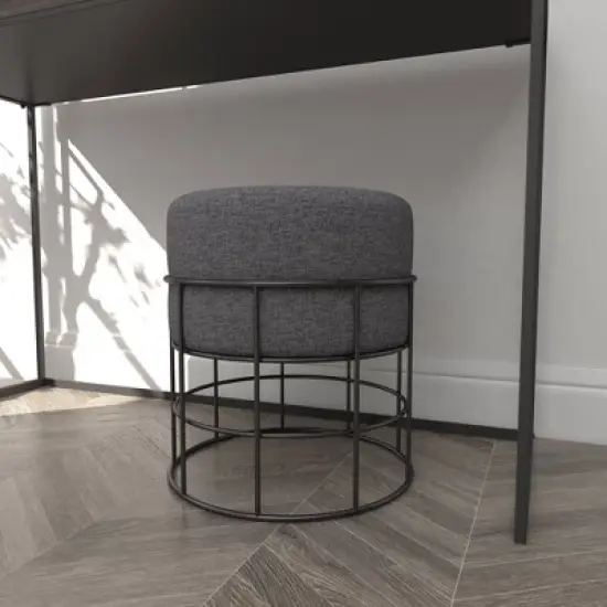 Metal Fabric Patio Garden Stool - Olivia & May image {6}