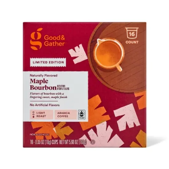 Naturally Flavored Maple Bourbon Light Roast Coffee Pods - 16ct - Good & Gather&trade; image {4}