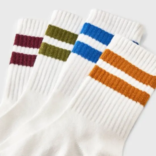 Boys' 4pk Varsity Striped Crew Socks - Cat & Jack&trade; image {2}