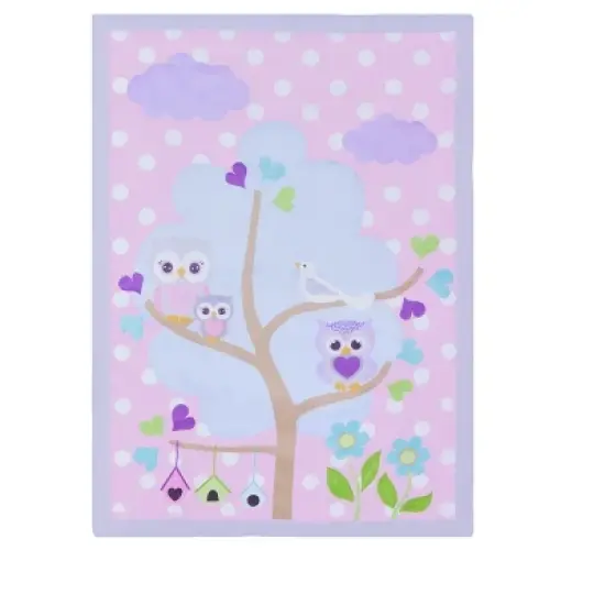 Everyday Kids 4-Piece Toddler Bedding Set - Owls Design - Soft 100% Cotton Percale Comforter, Flat Sheet, Fitted Sheet & Pillowcase image {8}