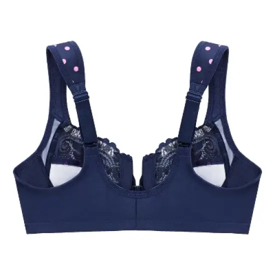 Glamorise Womens WonderWire Front-Closure Underwire Bra 1245 Navy Print image {4}