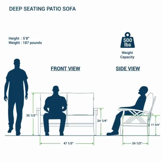 Cambridge Casual Carmel Teak Wood Patio Outdoor Loveseat with Tan Cushion image {9}