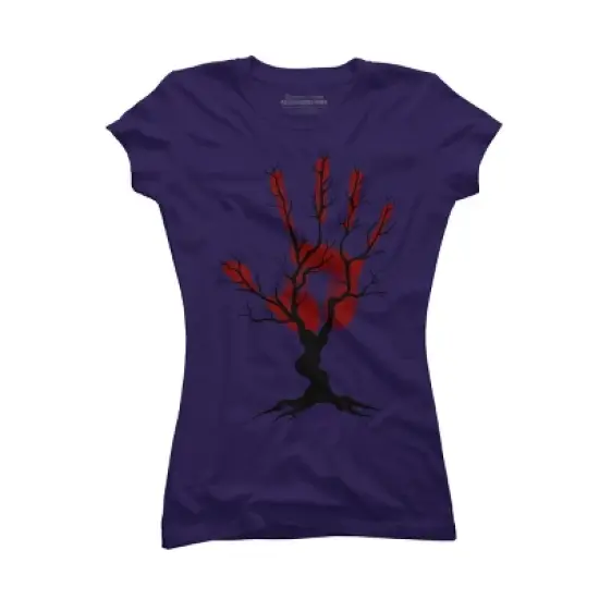 Junior's Design By Humans Halloween Tree By aisenArt T-Shirt image {4}