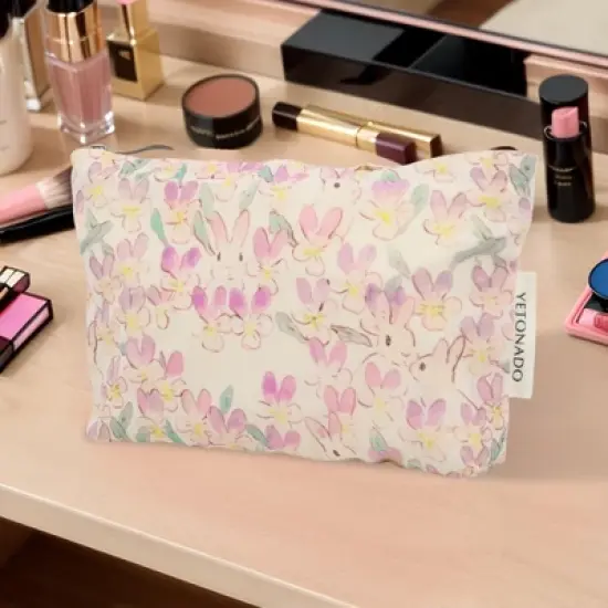 Unique Bargains Travel-friendly Rabbit Handheld Makeup Bag Purple 1 Pc image {4}