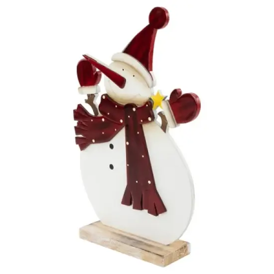 Northlight Glossy Snowman in Red Scarf and Mittens Christmas Decoration - 12" image {5}