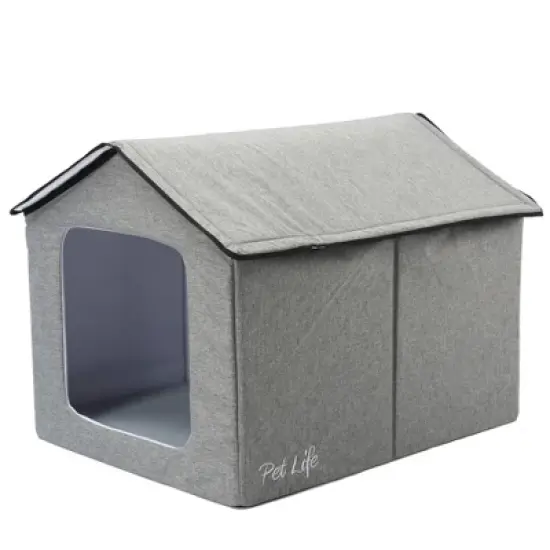 Pet Life Hush Puppy Electronic Heating and Cooling Smart Collapsible Dog and Cat House - Gray image {8}