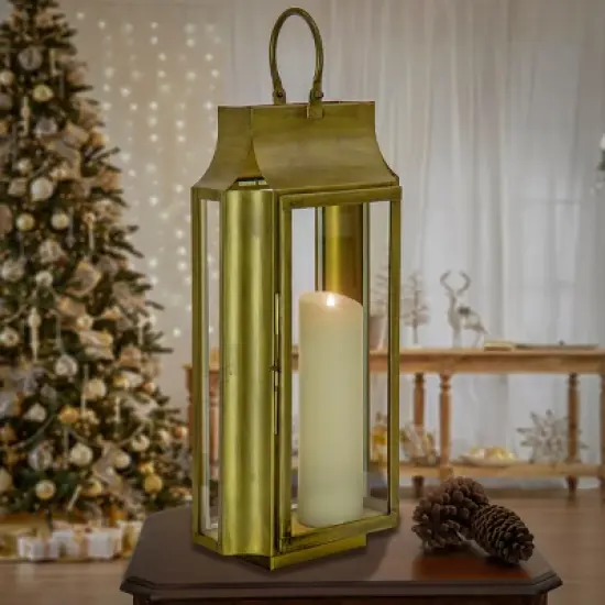 25" HGTV Slim Lantern Gold - National Tree Company image {1}