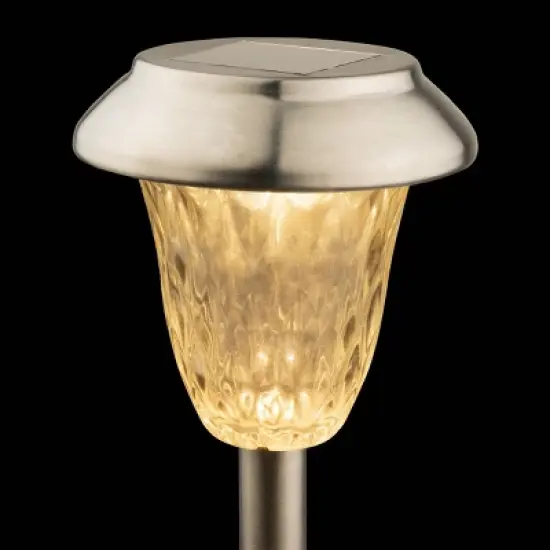 4pk 17" Solar LED Pathway Lights Silver - Alpine Corporation: Waterproof, Energy-Efficient Garden & Lawn Lighting image {2}