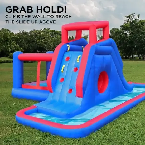 Sunny & Fun Inflatable Kids Backyard Water Park W/Slide & Bounce House image {2}