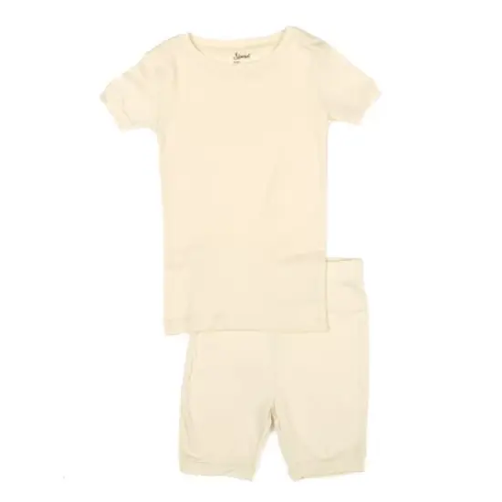 Leveret Kids Two Piece Cotton Solid Short Pajamas image {26}