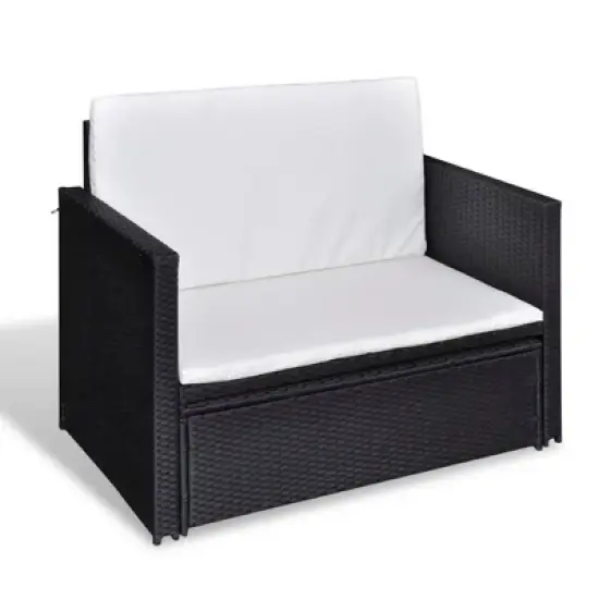 vidaXL Outdoor Furniture Set Black Powder-coated steel Medium image {3}
