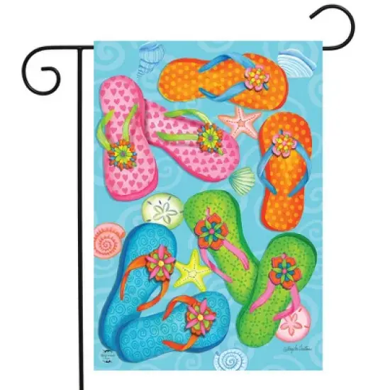 Briarwood Lane Summer Garden Flag 12x18 For Outdoor Summer Flip Flops Nautical For Summer Garden Flag Flags For Outside image {1}