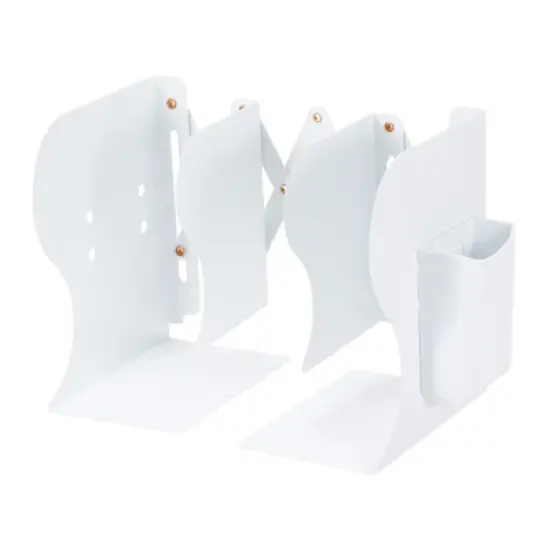 Unique Bargains Adjustable Bookend with Pen Holder Expandable Magazine File Organizer Holder for Office 1 Pcs image {3}