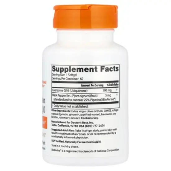 Doctor's Best High Absorption CoQ10, 60 Softgels image {1}