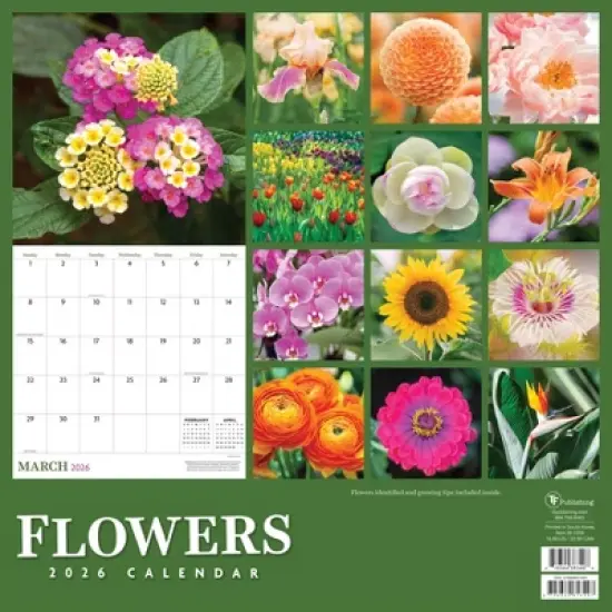 TF Publishing 13.5"x14.5" 2026 Flowers Wall Calendar image {4}