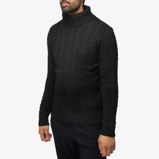 X RAY Men's Cable Knit Roll Neck Sweater(Available in Big & Tall) image {2}