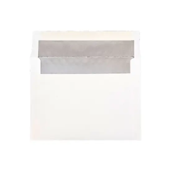 JAM Paper A7 Foil Lined Invitation Envelopes 5.25 x 7.25 White with Silver Foil 25/Pack (3243671) image {2}