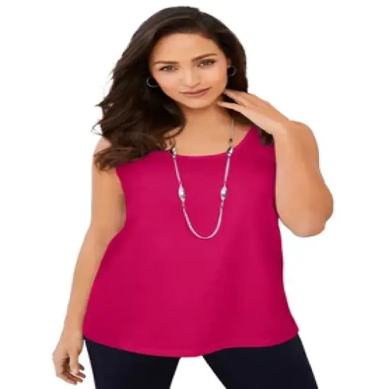 Jessica London Women&rsquo;s Plus Size Horseshoe Neck Tank image {12}