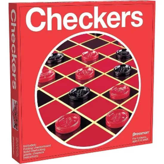 Pressman Checkers Classic Game With Folding Board and Interlocking Checkers image {2}