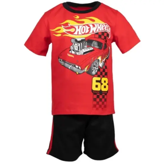 Hot Wheels Graphic T-Shirt Mesh Shorts Outfit Set Toddler image {2}